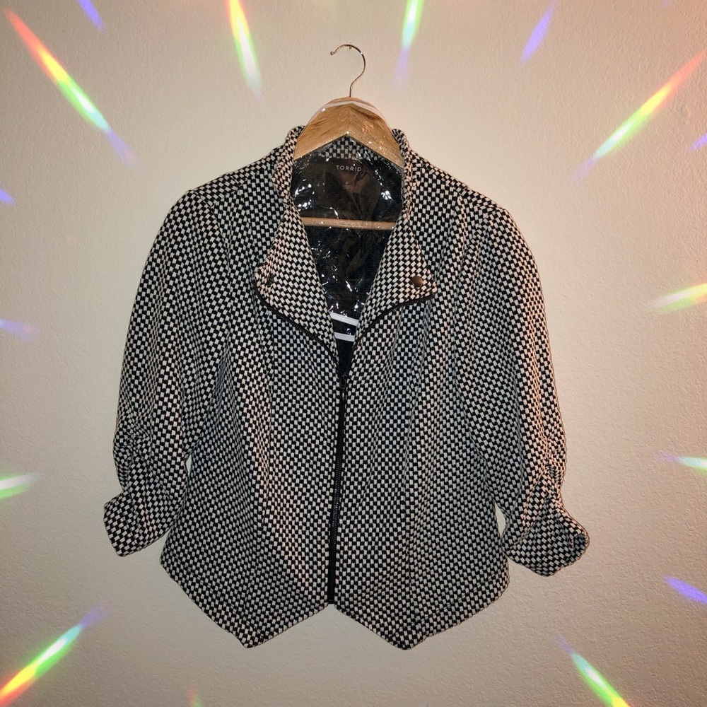 Black + white Torrid moto jacket